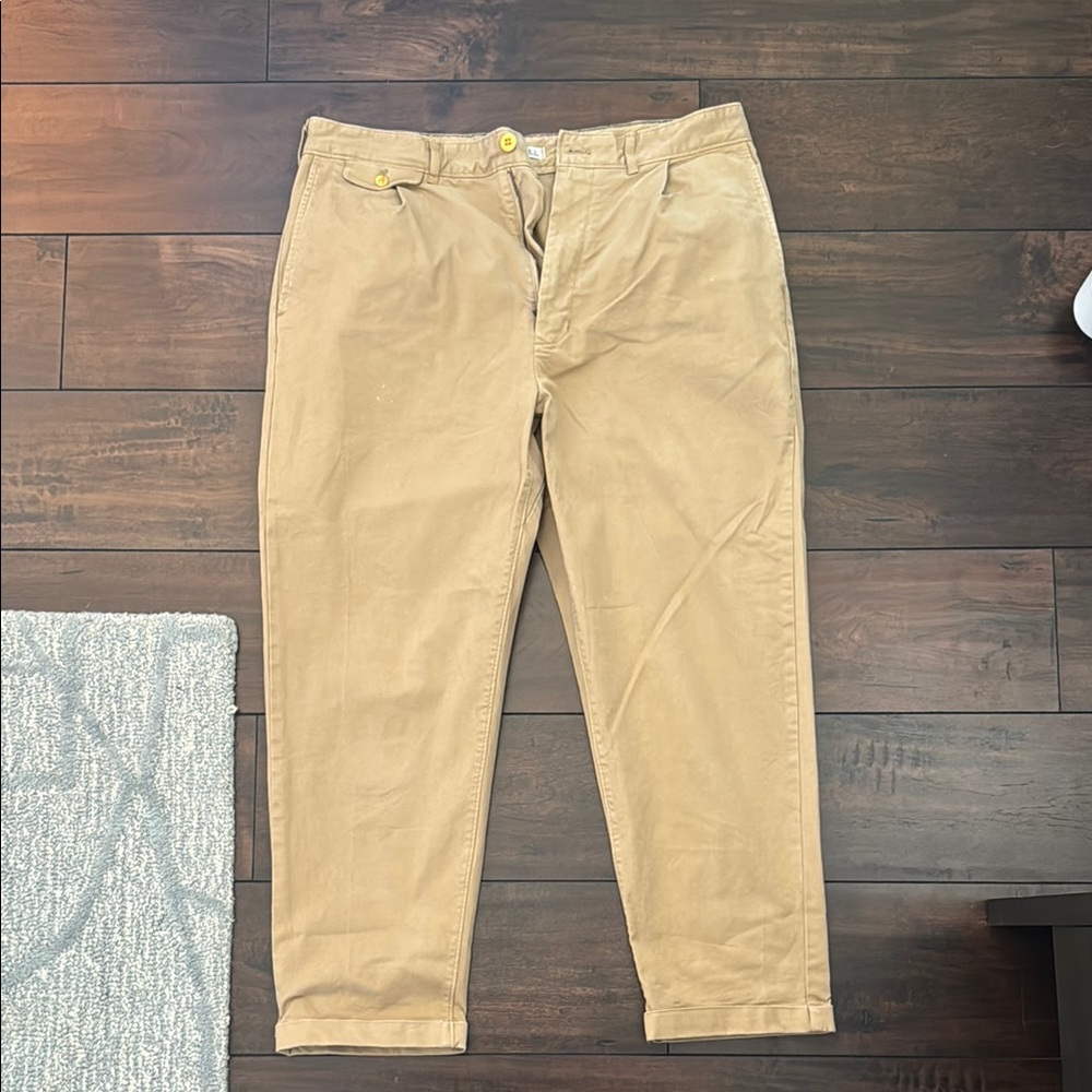 Alex Mill Cropped Chino Pants Khakis Single Pleat 33 Relaxed fit